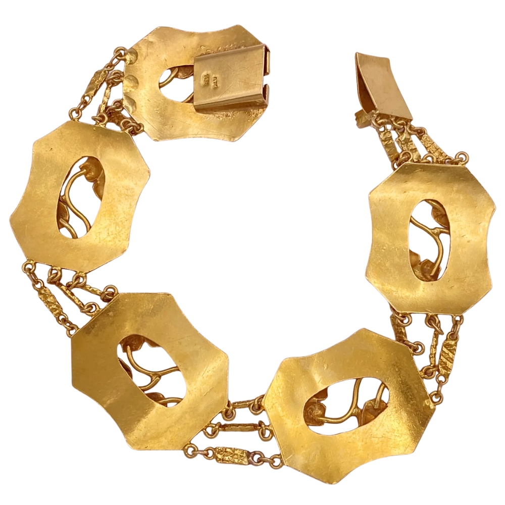 Victorian Arts & Crafts Bracelet 18K Tri-Gold back Victorian Arts & Crafts Bracelet 18K Tri-Gold back