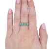 Victorian Era Turquoise Band Ring 14K Gold worn