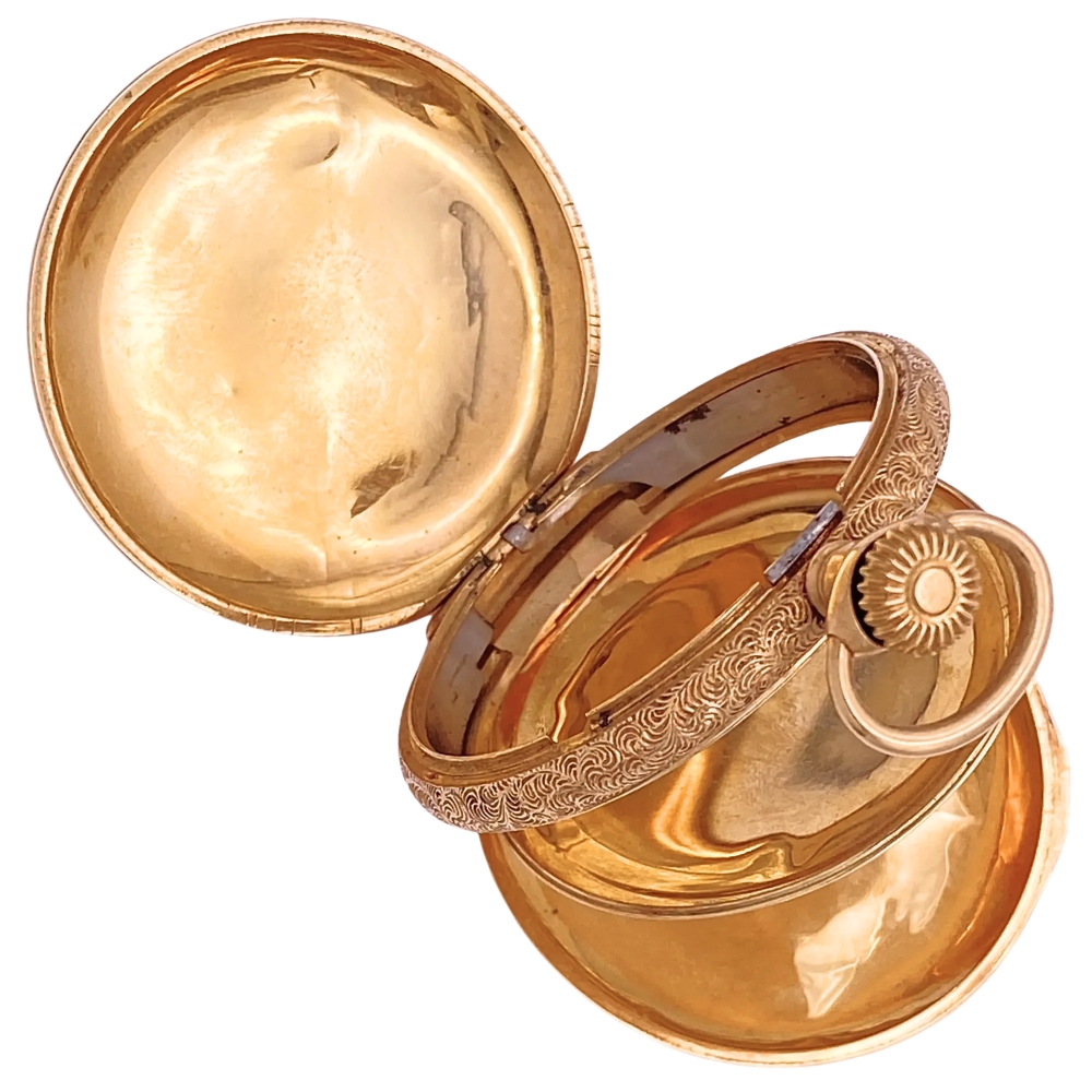 Victorian Hunter Watch Case 14K Gold inside Victorian Hunter Watch Case 14K Gold inside