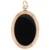 Victorian Mourning Era Banded Agate Locket 14K Gold back
