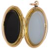 Victorian Mourning Era Banded Agate Locket 14K Gold open