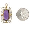 Vintage 8.80ct Amethyst Pendant with Cultured Pearls 14K Gold back and size