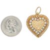 Vintage Cultured Pearl Heart Locket Charm or Pendant 14K Gold size