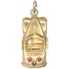 Vintage Jeweled Convertible Car Charm 14K Gold Three-Dimensional front