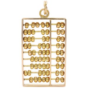 Vintage Moving Abacus Charm 14K Gold moving