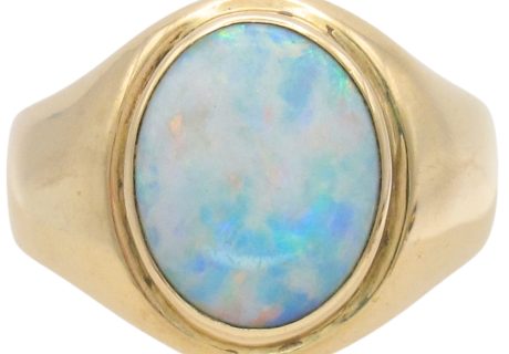 Vintage Opal Signet Ring 14K Gold