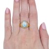 Vintage Opal Signet Ring 14K Gold worn