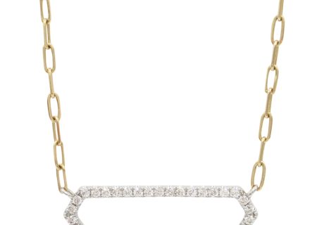 0.38ctw Diamond Paperclip Necklace 14K Two-Tone Gold
