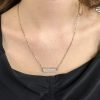 0.38ctw Diamond Paperclip Necklace 14K Two-Tone Gold worn
