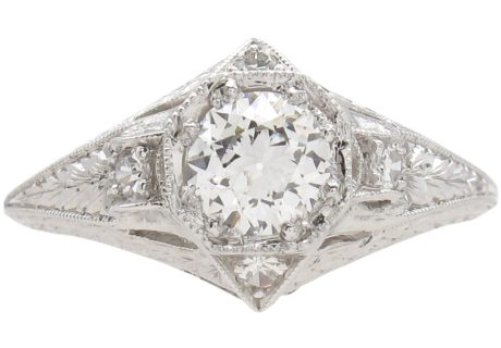 0.46ctw Diamond Art Deco Engagement Ring Platinum
