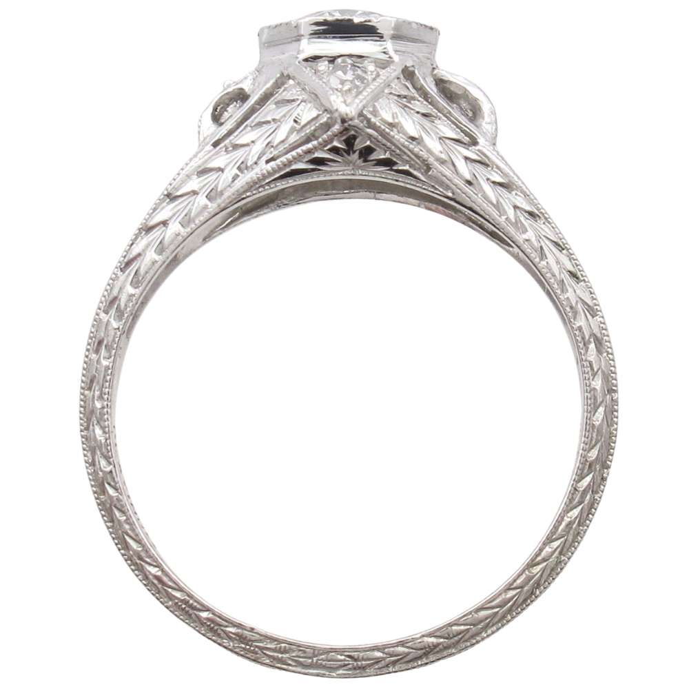0.46ctw Diamond Art Deco Engagement Ring Platinum profile 0.46ctw Diamond Art Deco Engagement Ring Platinum profile