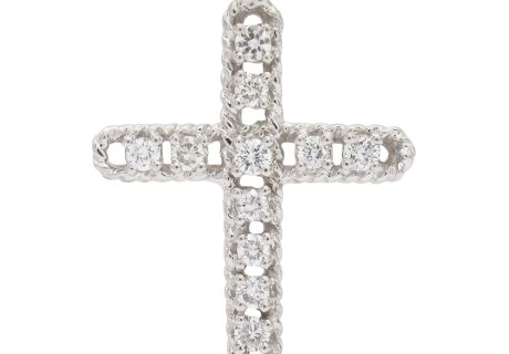 0.48ctw Diamond Cross Pendant 14K White Gold