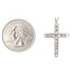 0.48ctw Diamond Cross Pendant 14K White Gold back and size