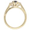 0.50ctw Natural Sapphire Ring with Diamond Accents 14K Gold profile