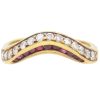 0.55ctw Ruby & Diamond Wave Band Ring 18K Gold front