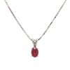 0.60ct Ruby Solitaire Necklace 14K White Gold pendant