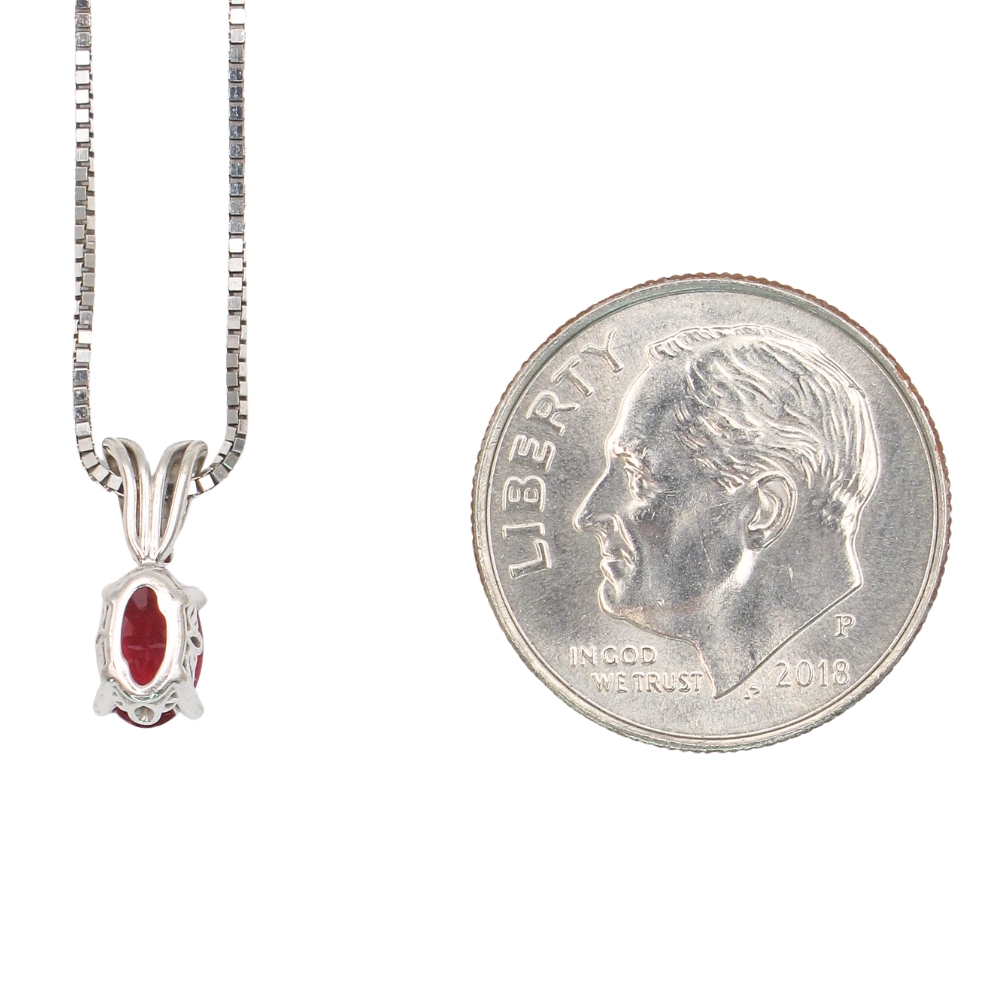 0.60ct Ruby Solitaire Necklace 14K White Gold size 0.60ct Ruby Solitaire Necklace 14K White Gold size