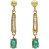 0.60ctw Natural Emerald Dangle Earrings 18K Gold