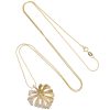 0.75ctw Diamond Monstera Leaf Necklace 14K Gold full