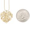0.75ctw Diamond Monstera Leaf Necklace 14K Gold size