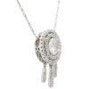 1.2ctw Round Diamond Double Halo Drop Necklace 14K White Gold Side
