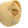 1.4ct Round Diamond Solitaire Stud Earrings 14K White Gold H-I1 Modeled
