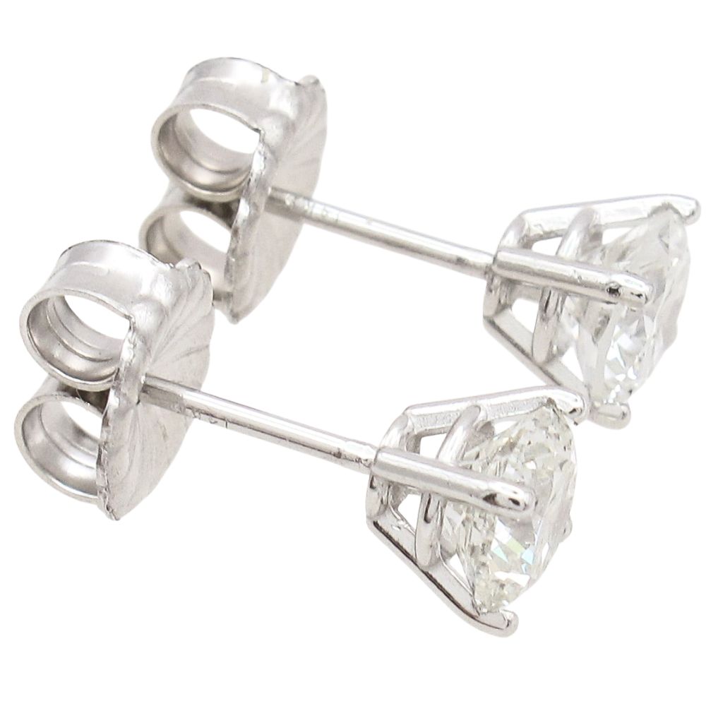 1.4ct Round Diamond Solitaire Stud Earrings 14K White Gold H-I1 Side 1.4ct Round Diamond Solitaire Stud Earrings 14K White Gold H-I1 Side