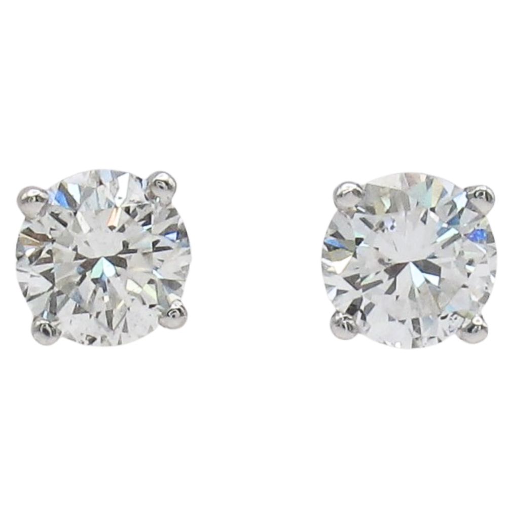1.4ct Round Diamond Solitaire Stud Earrings 14K White Gold H-I1 1.4ct Round Diamond Solitaire Stud Earrings 14K White Gold H-I1