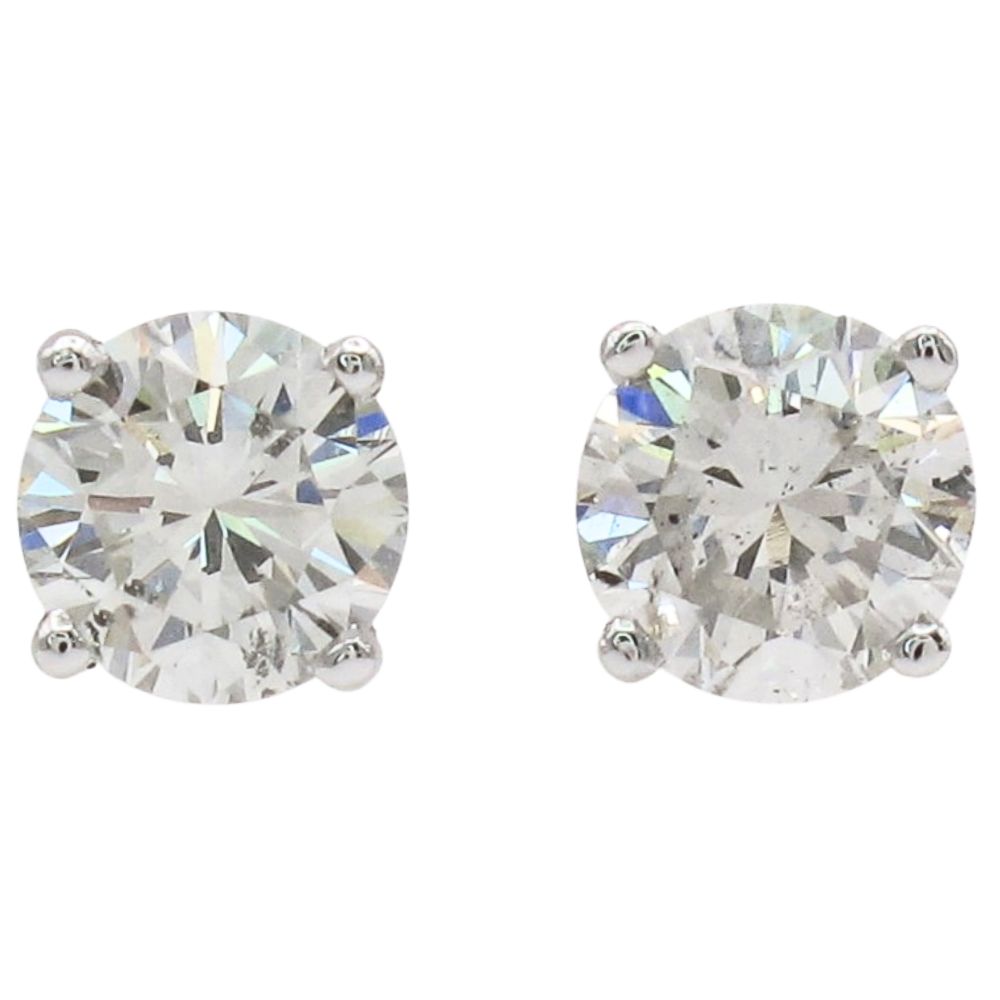 1.4ctw Round Diamond Solitaire Stud Earrings 14K
