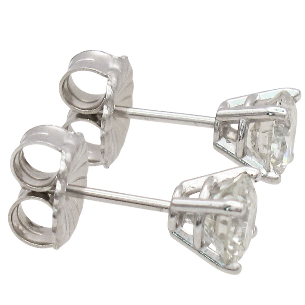1.4ctw Round Diamond Solitaire Stud Earrings 14K Side 1.4ctw Round Diamond Solitaire Stud Earrings 14K Side
