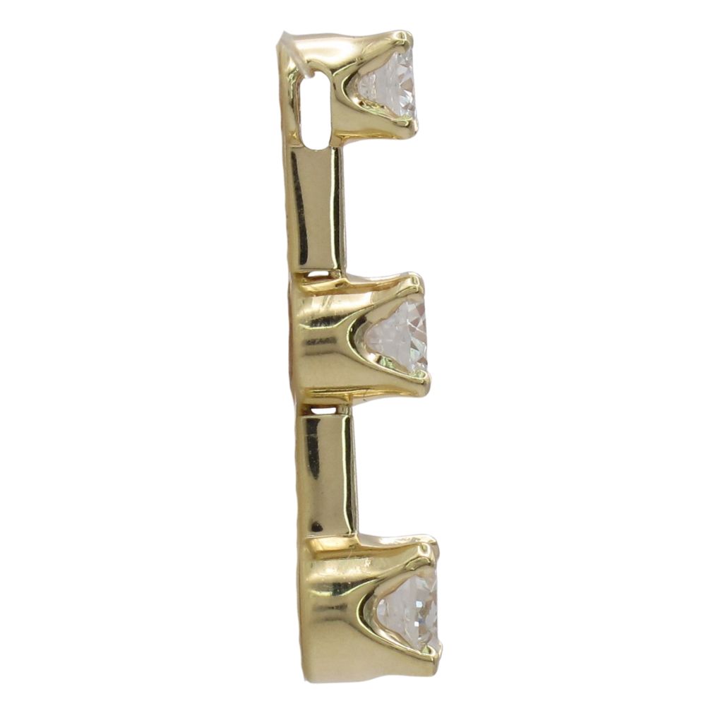 1.58ctw 3-Stone Graduated Diamond Pendant 14K Yellow Gold Side 1.58ctw 3-Stone Graduated Diamond Pendant 14K Yellow Gold Side