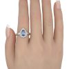 1.67ctw Pear Blue Spinel Ring 14K White Gold worn