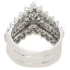 1.73ctw Diamond Chevron 3 Row Band 14K White Gold Back