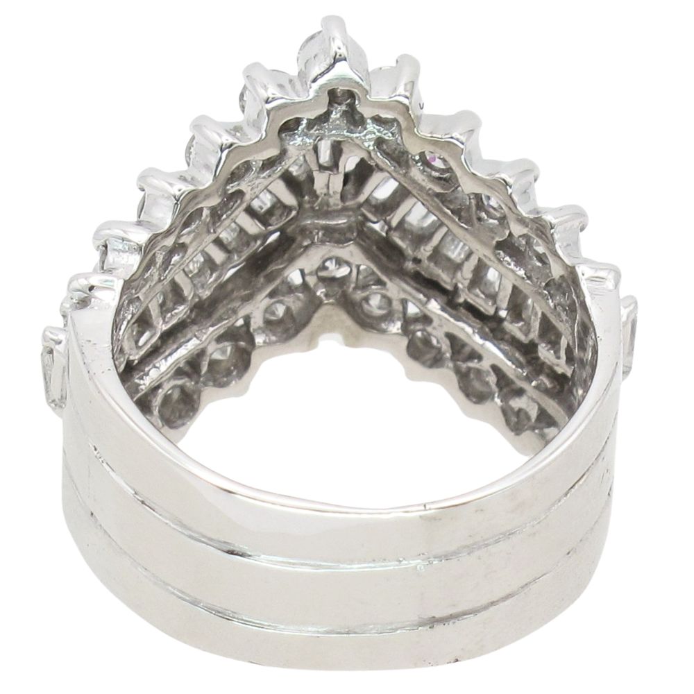 1.73ctw Diamond Chevron 3 Row Band 14K White Gold Back 1.73ctw Diamond Chevron 3 Row Band 14K White Gold Back