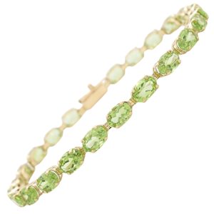 11.50ctw Peridot Line Bracelet 14K Gold