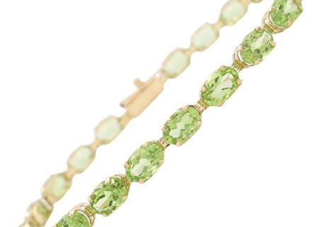 11.50ctw Peridot Line Bracelet 14K Gold