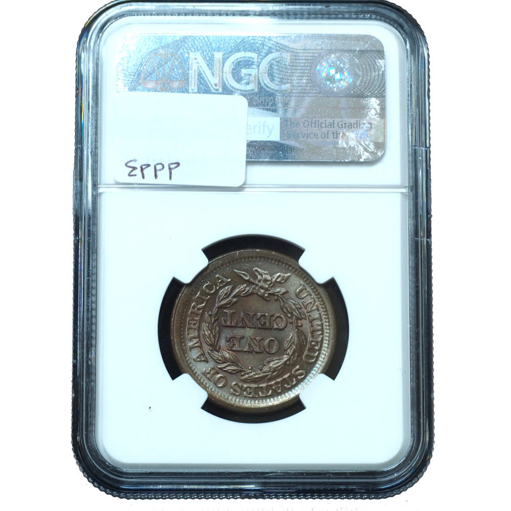 1851 Braided Hair Large Cent MS67BN NGC (2) 1851 Braided Hair Large Cent MS67BN NGC