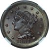 1851 Braided Hair Large Cent MS67BN NGC