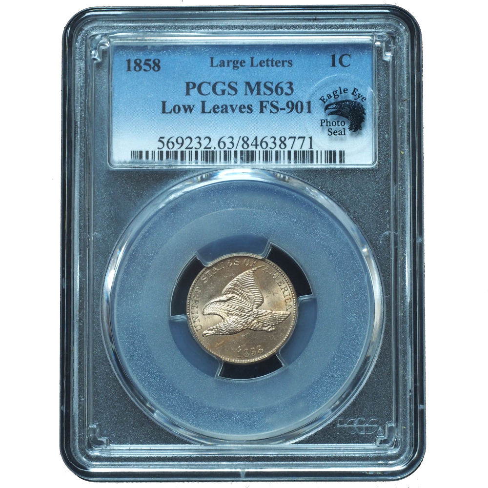 1858 Flying Eagle Cent Large Letters MS63 PCGS MS63 Blazer (1) 1858 Flying Eagle Cent Large Letters MS63 PCGS