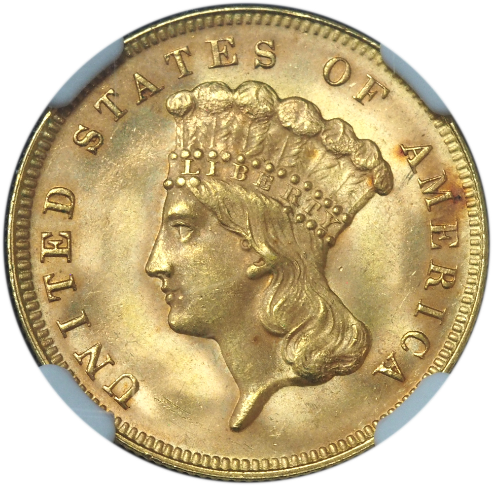 1878 $3 Gold Liberty Head MS66 NGC – Exceptional Gem from the Post-Reconstruction Era