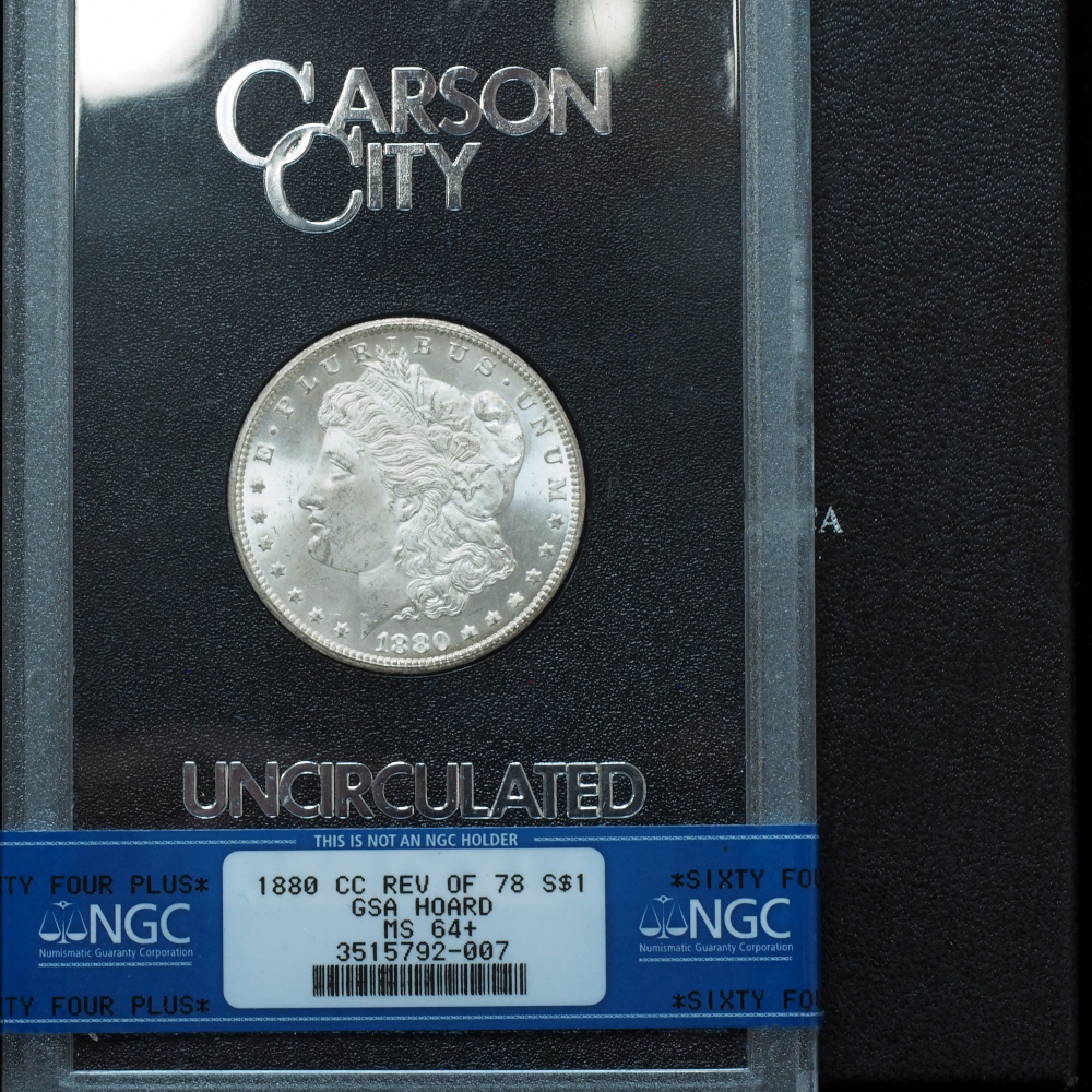 1880-CC Morgan Dollar GSA MS64+ NGC Reverse of 1878 (1) 1880-CC Morgan Dollar GSA MS64+ NGC