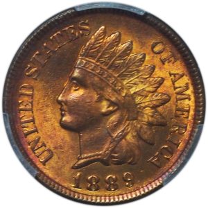 1889 Indian Head Cent MS64RB PCGS & CAC