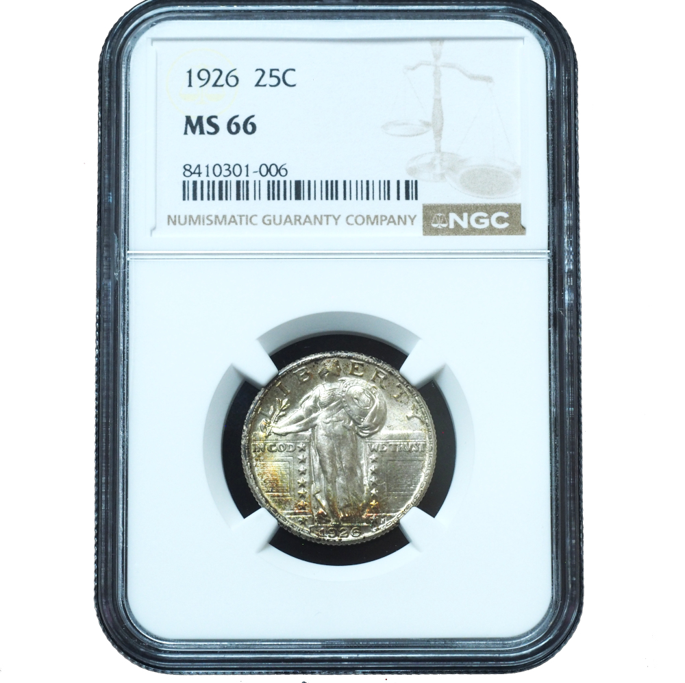1926 Standing Liberty Quarter MS66 NGC Beautiful Toning (4) 1926 Standing Liberty Quarter MS66 NGC