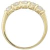 1ctw five Diamond Stack Band Ring 14K Yellow Gold Profile