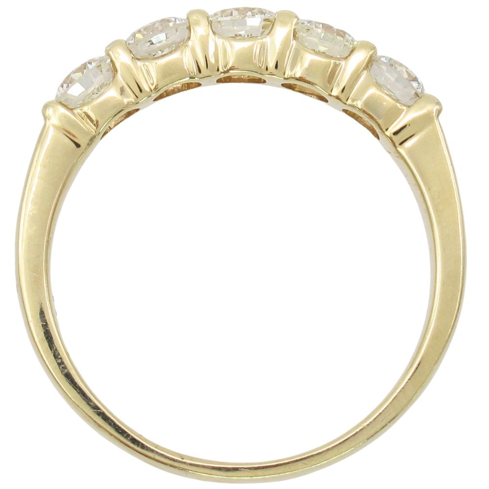 1ctw five Diamond Stack Band Ring 14K Yellow Gold Profile 1ctw five Diamond Stack Band Ring 14K Yellow Gold Profile