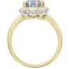 2.03ct Natural No Heat Ceylon Sapphire Diamond Halo Ring 14K GIA Certified Profile