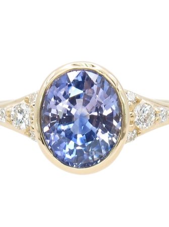 2.31ct Ceylon Sapphire Bezel Set Ring 14K GIA