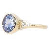 2.31ct Ceylon Sapphire Bezel Set Ring 14K Yellow Gold Gia Certified Side