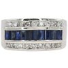 2.34ctw Sapphire & Diamond Men's Ring 14K White Gold Front