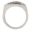2.34ctw Sapphire & Diamond Men's Ring 14K White Gold Profile